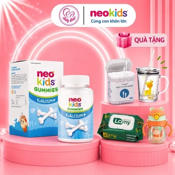 Canxi Gummies Neo Kids K2 Calcium hộp 60 viên - Bổ sung canxi D3K2, hỗ trợ phát triển chiều cao cho bé từ 3 tuổi