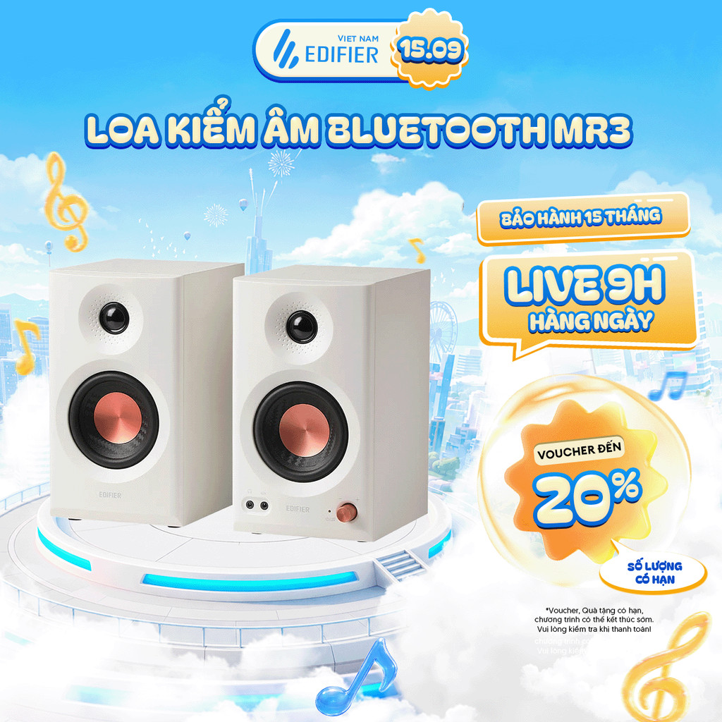 Loa Kiểm Âm Bluetooth EDIFIER MR3/MR5 | Công Suất 36W | Bluetooth 5.4 | 2 Chế Độ Kiểm Âm & Nghe Nhạc | Bảo Hành 15 Tháng