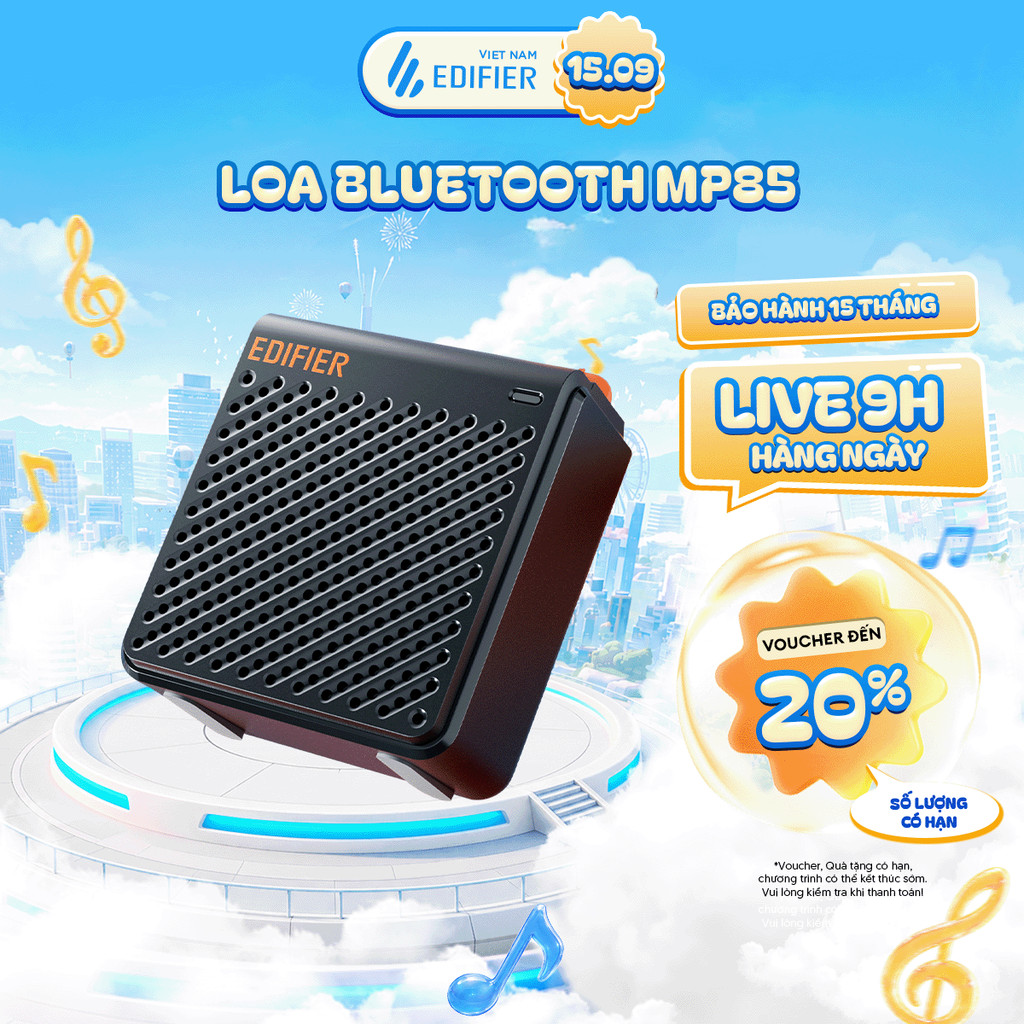 Loa Bluetooth Mini EDIFIER MP85 | Công Suất 2.2W | Thời Gian Sử Dụng Đến 8H | Bluetooth 5.3 | Bảo Hành 15 Tháng