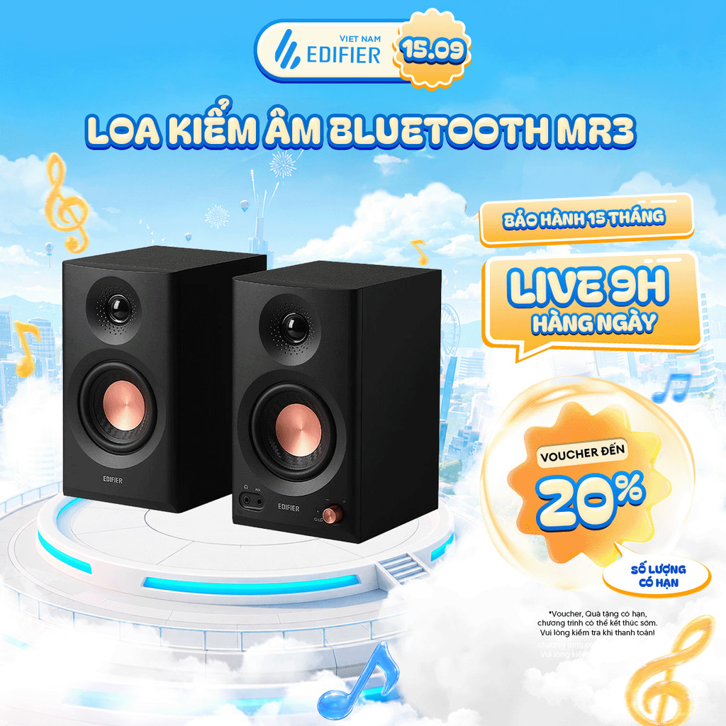 Loa Bluetooth Kiểm Âm Chuẩn Studio EDIFIER MR3/MR5 - Công suất 36W - Tích Hợp Chế Độ Nghe Nhạc - 15 Tháng Bảo Hành