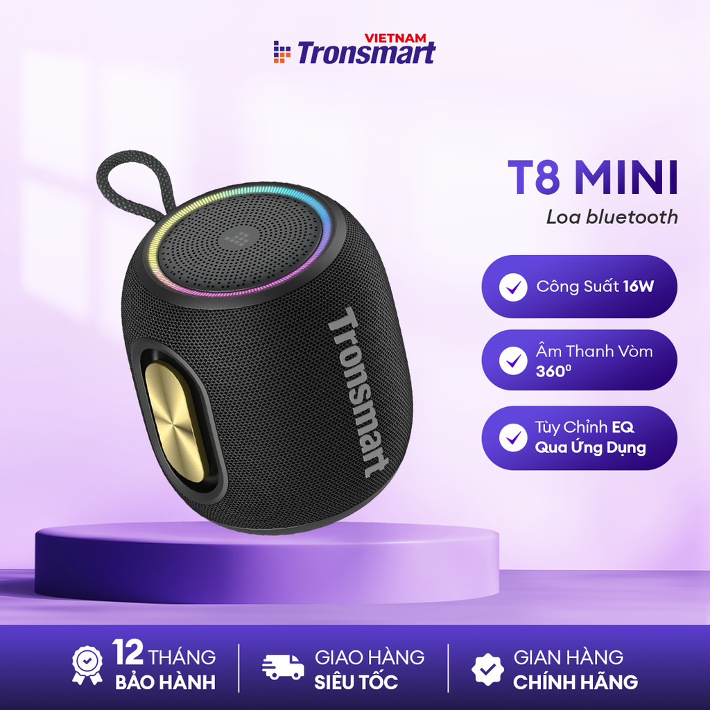 Loa Bluetooth Tronsmart T7 Mini/ T8 Mini 5.3 | Công suất 15W | 18h chơi nhạc | Hỗ trợ thẻ nhớ | Bảo hành 12 Tháng