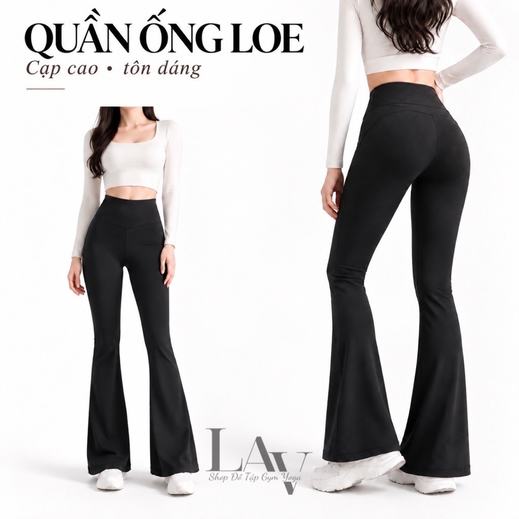 Quần legging ống loe tập yoga, Pilates thể thao ống rộng tôn dáng - LAV Activewear/CK53013