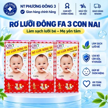 Rơ lưỡi, gạc rơ lưỡi xỏ ngón Đông Fa cho trẻ sơ sinh.( 1 bịch x 10 hộp x 5 gói)