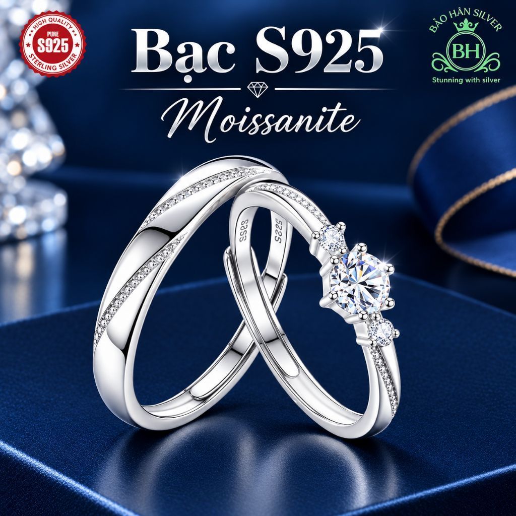 925 Silver Wedding Ring, adjustable by Bảo hân Silver