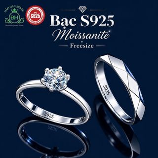 925 Silver Engagement Ring, adjustable by Bảo hân Silver