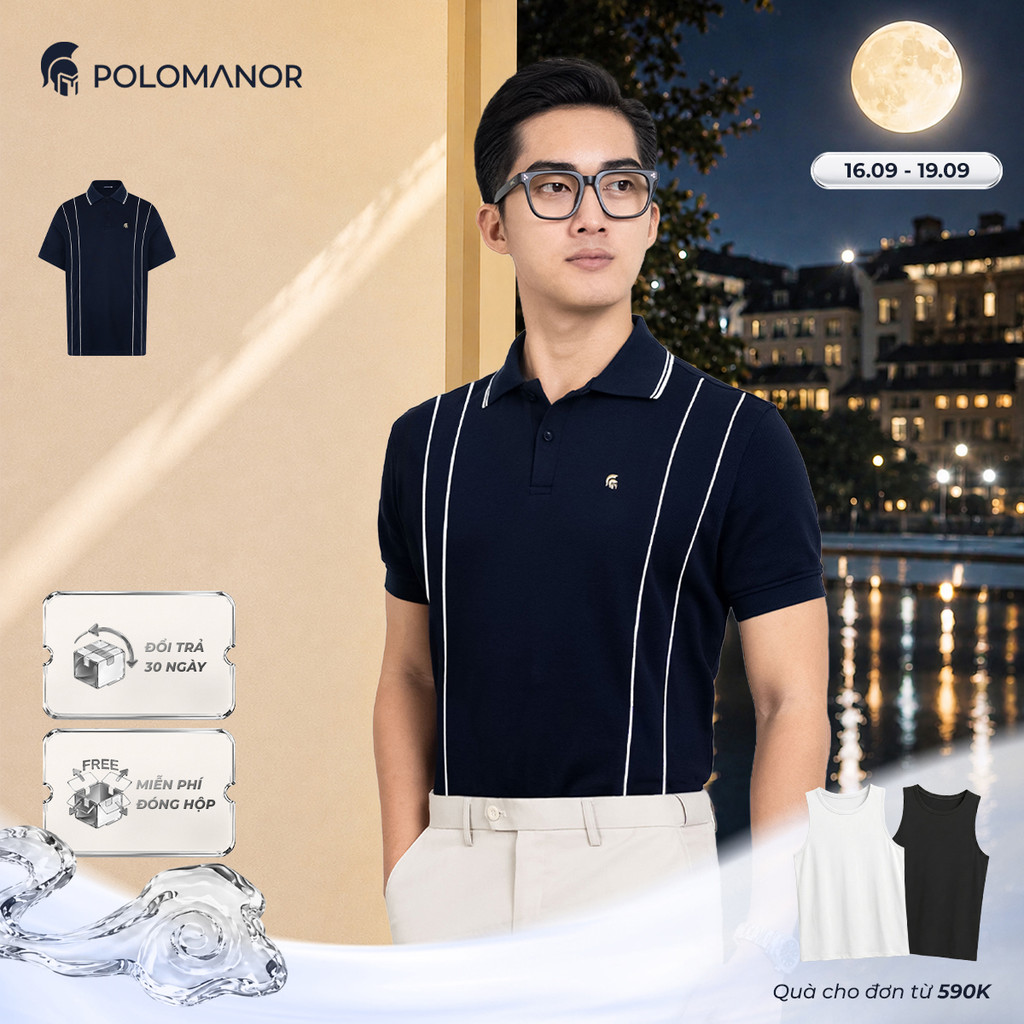 [DEAL LỄ TRUNG THU] Áo polo nam cao cấp WADE vải cá sấu cotton interlock, thanh lịch sang trọng - POLOMANOR