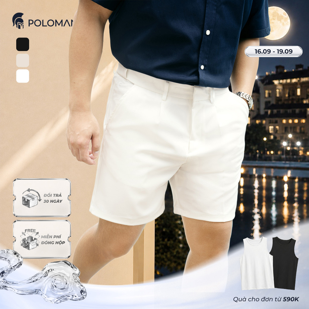 [NEW COLOR] Quần short nam tây âu SMART FIT SHORT, BST MEN's JOURNEY, Cao Cấp, Thanh Lịch - POLOMANOR