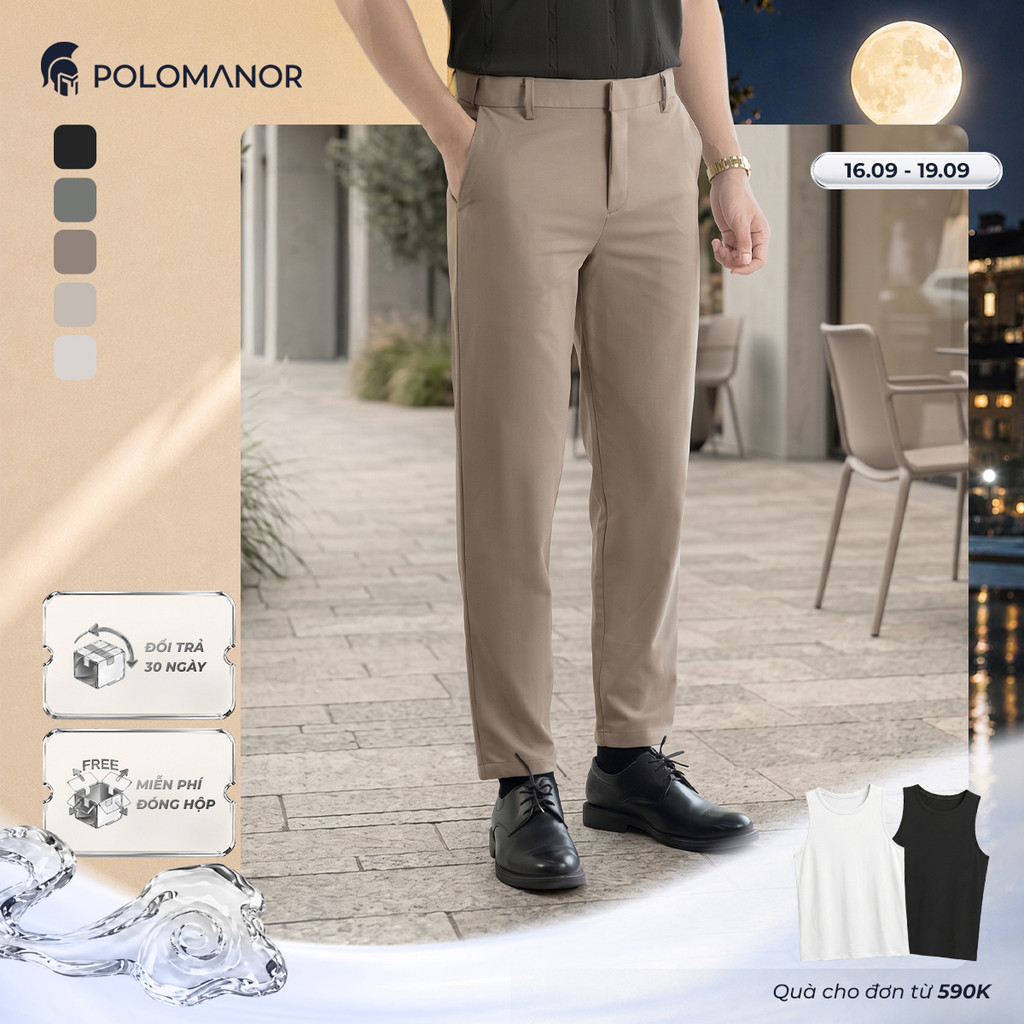 [BEST SELLER] Quần dài kaki nam SD, chất liệu Kaki gân Hàn Quốc chuẩn form tôn dáng sang trọng - POLOMANOR