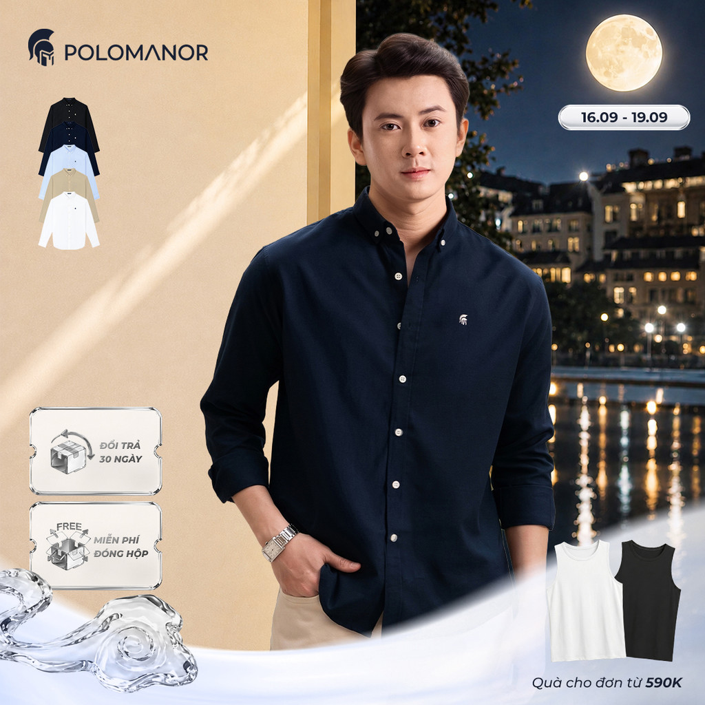 [BEST SELLER] Áo sơ mi nam tay dài OXFORD PREMIUM, BST SMART CASUAL, Cao Cấp, Thanh Lịch - POLOMANOR