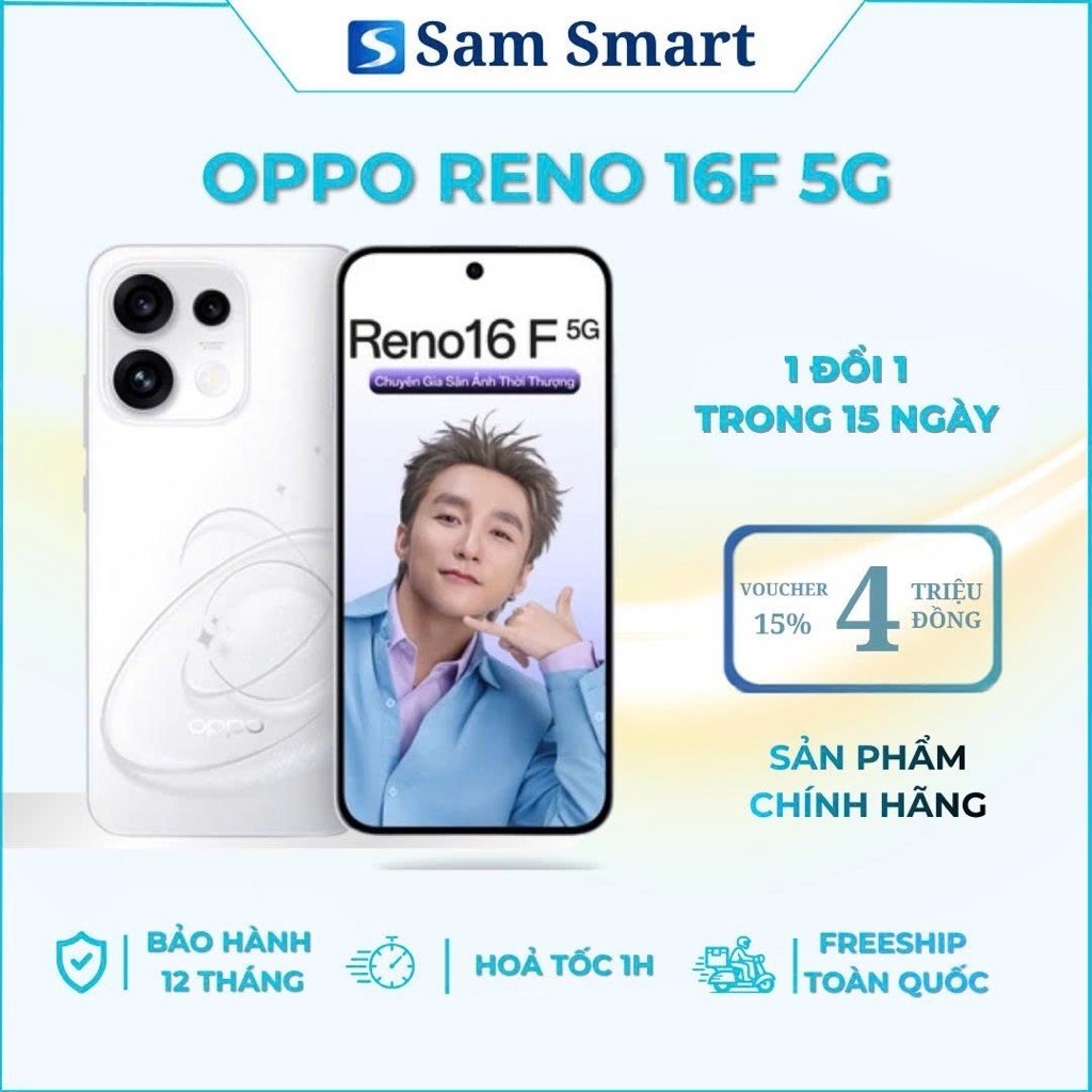 [GNH - T9-10 VAT]Điện Thoại Oppo Reno 16F 8/256GB Chính Hãng - Bảo Hành 12 Tháng Toàn Quốc