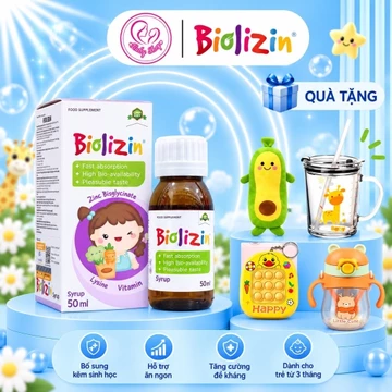 Kẽm Biolizin cho bé nhập khẩu chính hãng 50ml - Bổ sung kẽm, dễ uống, bé ăn ngon, tăng đề kháng
