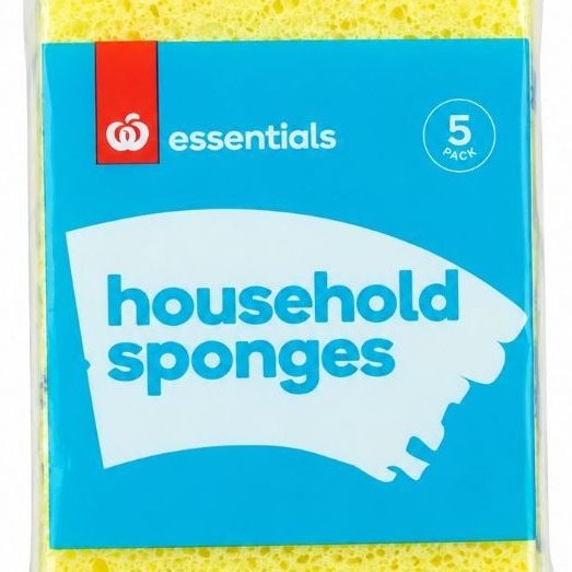 Hàng Úc 🧽 Set 5 miếng bọt biển cellulose rửa chén & lau chùi đa năng Woolworths Essentials | BigBuy360 - bigbuy360.vn