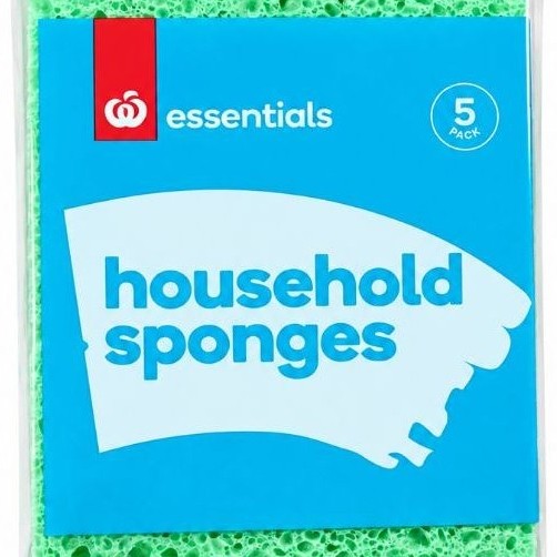Hàng Úc 🧽 Set 5 miếng bọt biển cellulose rửa chén & lau chùi đa năng Woolworths Essentials | BigBuy360 - bigbuy360.vn