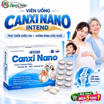 Viên Uống Canxi Nano D3 K2 INTEND 30 Viên – Bổ Sung Canxi, Hỗ Trợ Tăng Chiều Cao, Xương Chắc Khỏe