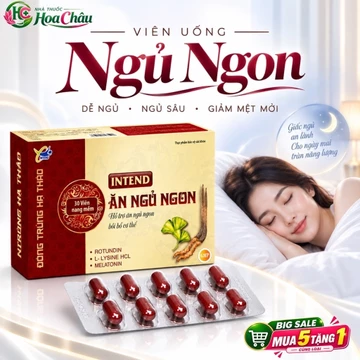 Viên Uống Ăn Ngủ Ngon INTEND – Hỗ Trợ Mất Ngủ Khó Ngủ Ăn Ngon Giảm Stress 30 Viên