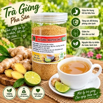 Trà Gừng Pha Sẵn 500g – Trà Gừng Nguyên Chất Từ Gừng Già, Thơm Ấm, Dễ Uống