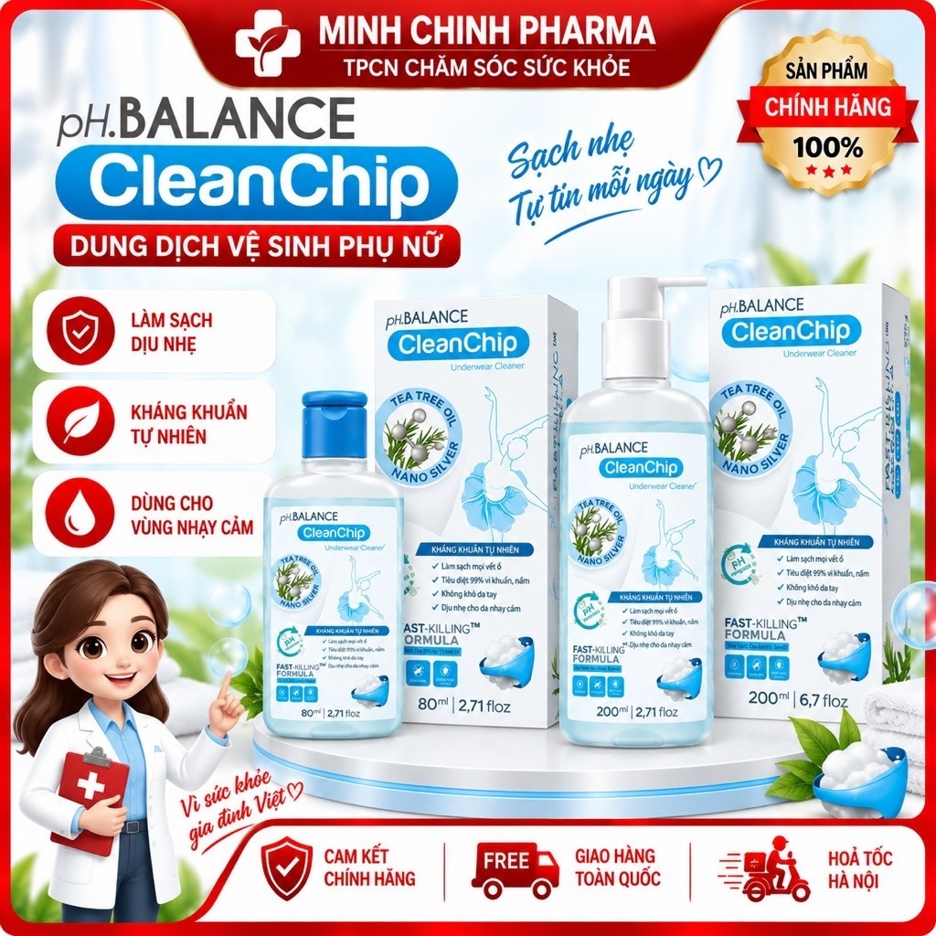Dung dịch pH.Balance  giặt quần chíp. giúp làm sạch đồ lót (Hộp 1 lọ * 80ml)