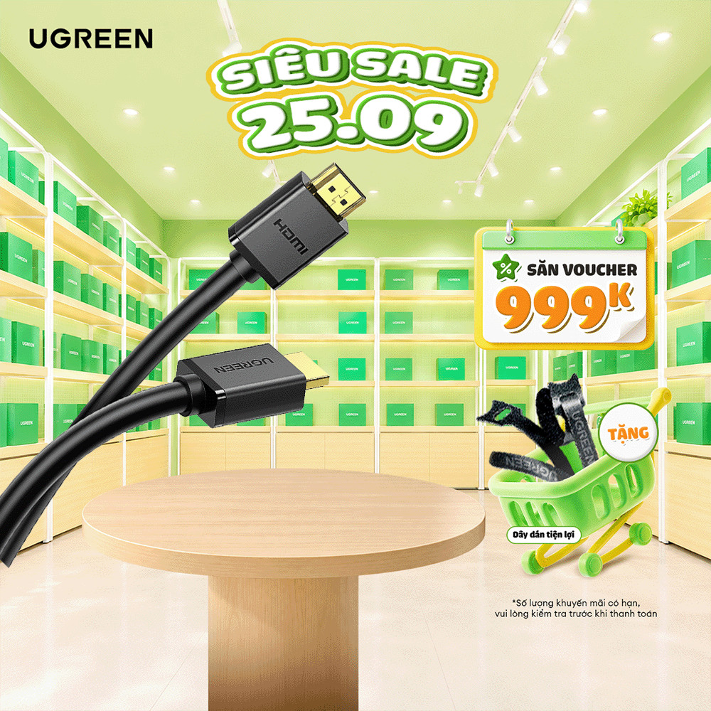 Cáp HDMI 2.0 tốc độ cao Ugreen HD104 Dùng cho Xiaomi Mi Box PS4 Bộ Chia HDMI Cáp Chuyển Đổi HDM | BH 18 tháng 1 đổi 1