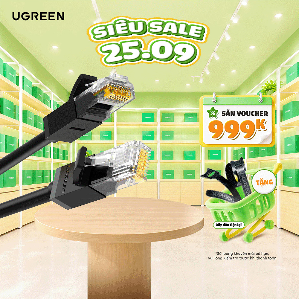 Cáp mạng Cat6 UGREEN NW102 | Lõi 26AWG CCA nhôm mạ đồng sử dụng trên các mạng Ethernet / RJ45 | Bảo hành 18 tháng 1 Đổi1