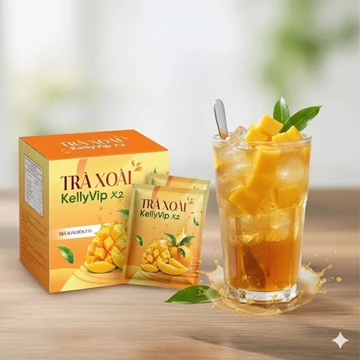 Trà Xoài Giảm Cân Kelly VIP Chính hãng mẫu mới hộp 15 gói hỗ trợ giảm cân, đẹp da, giữ dáng