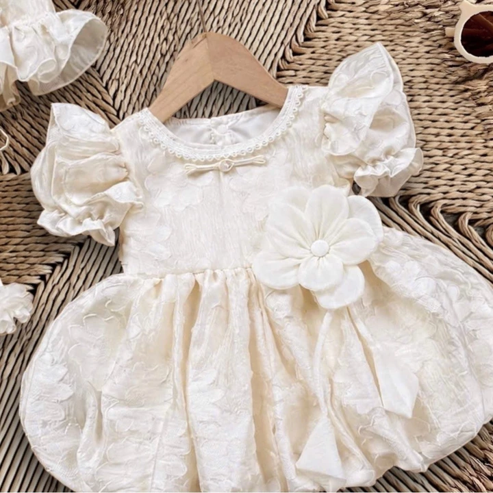 Body Váy Bí Hoa NHÍM XÙ KIDS Cho Bé Gái Sơ Sinh, Đầy Tháng, Thôi Nôi, Sinh Nhật B150