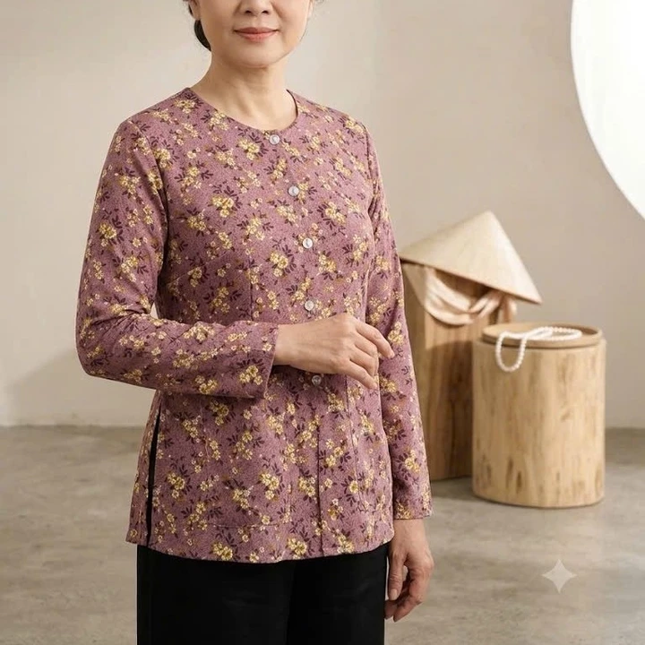 Áo Bà Ba Bà Già_Áo Lẻ Hai Túi Bà Già.(Chất Siêu ,Không Co Giản.)