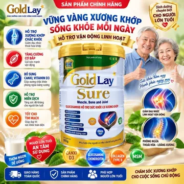 SỮA GOLDLAY SURE CHO NGƯỜI CAO TUỔI LON 900G - GIÀU CANXI , HỖ TRỢ XƯƠNG KHỚP VÀ TIỂU ĐƯỜNG