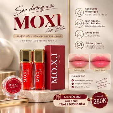 Son dưỡng môi Sau phun xăm Moxi Son dưỡng môi có màu Son dưỡng tế bào gốc tặng kèm dưỡng đêm