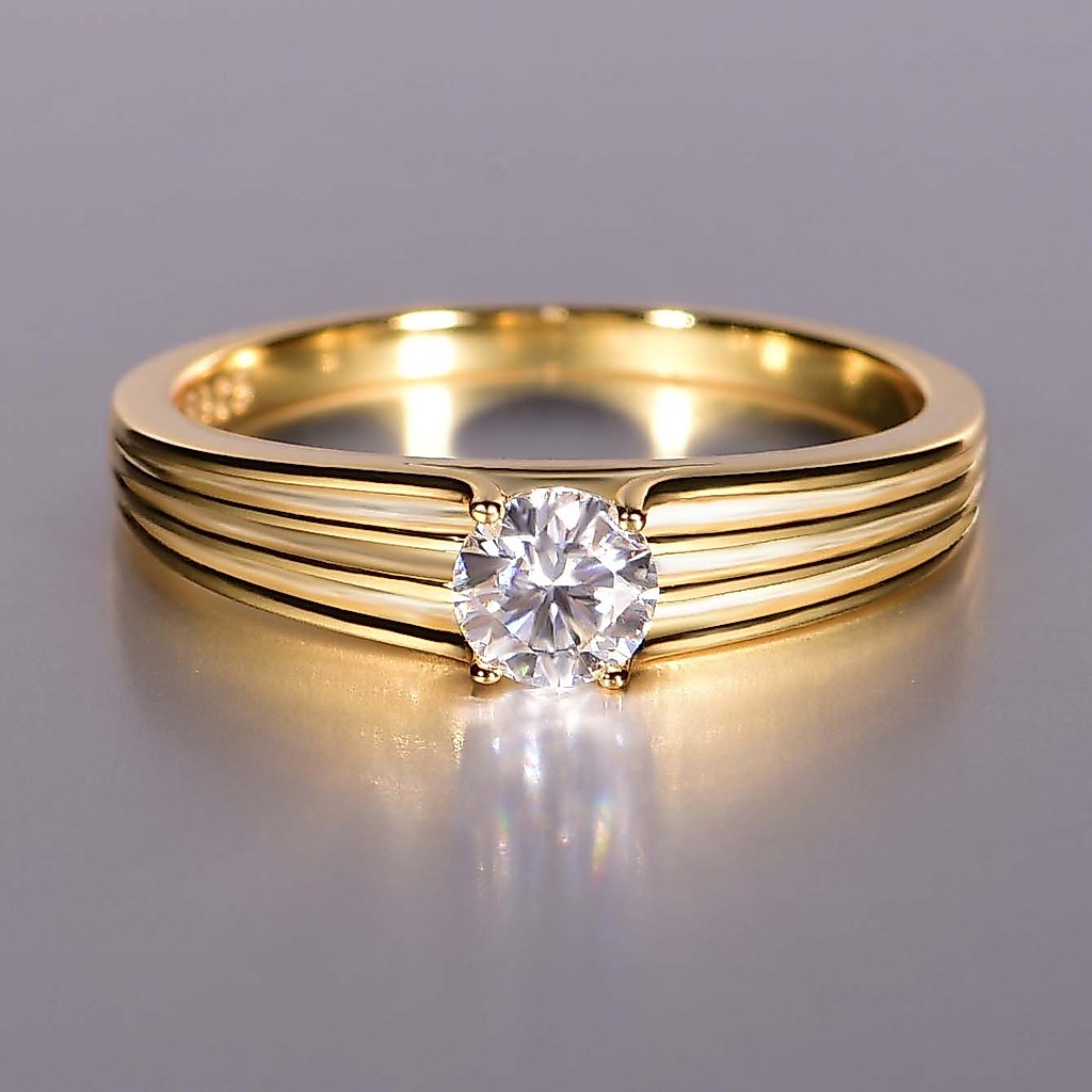 Nhẫn cưới và đính hôn nam Moissanite, nhẫn ba băng bạc S925, nhẫn nam moissanite, trang sức hợp thời trang và tinh tế