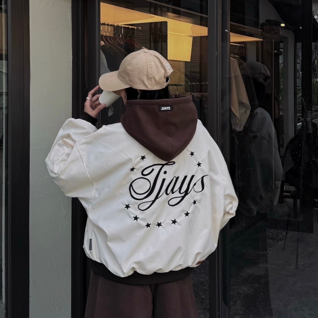 BOMBER JAYKI BOXY - Áo khoác Bomber kaki tay nhún cánh dơi form rộng nam nữ unisex màu KEM/NÂU/ĐEN 🖤