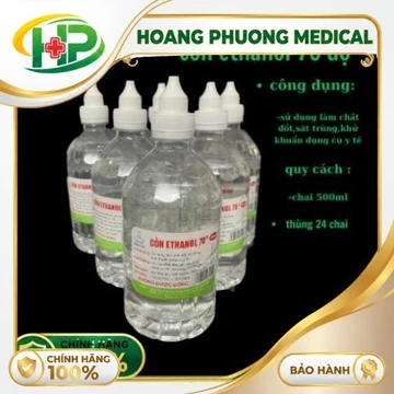 Cồn Y Tế - Cồn 70 Độ 500 ml Ethanol Sát Khuẩn Rửa Tay, Dùng Cho Máy Phun Khử Trùng Chai 500 ml