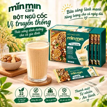 Ngũ cốc dinh dưỡng vị truyền thống min min care mẫu mới- Ngũ cốc ăn sáng