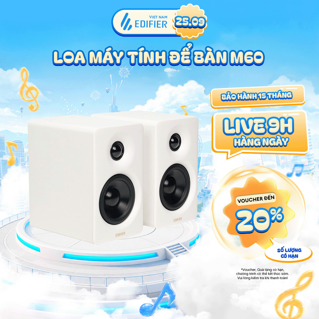 Loa Máy Tính Để Bàn EDIFIER M60 | Công suất 66W | Thiết Kế Nhỏ Gọn | Chạm Điều Khiển | Bảo Hành 15 Tháng