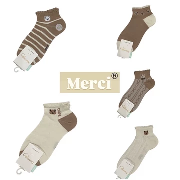 Tất nâu cổ thấp hoạ tiết,Tất cổ thấp,tất nữ -[Merci]-Tất trơn đơn giản Hàn Quốc ,tất basic,tất chấm bi,tất trắng