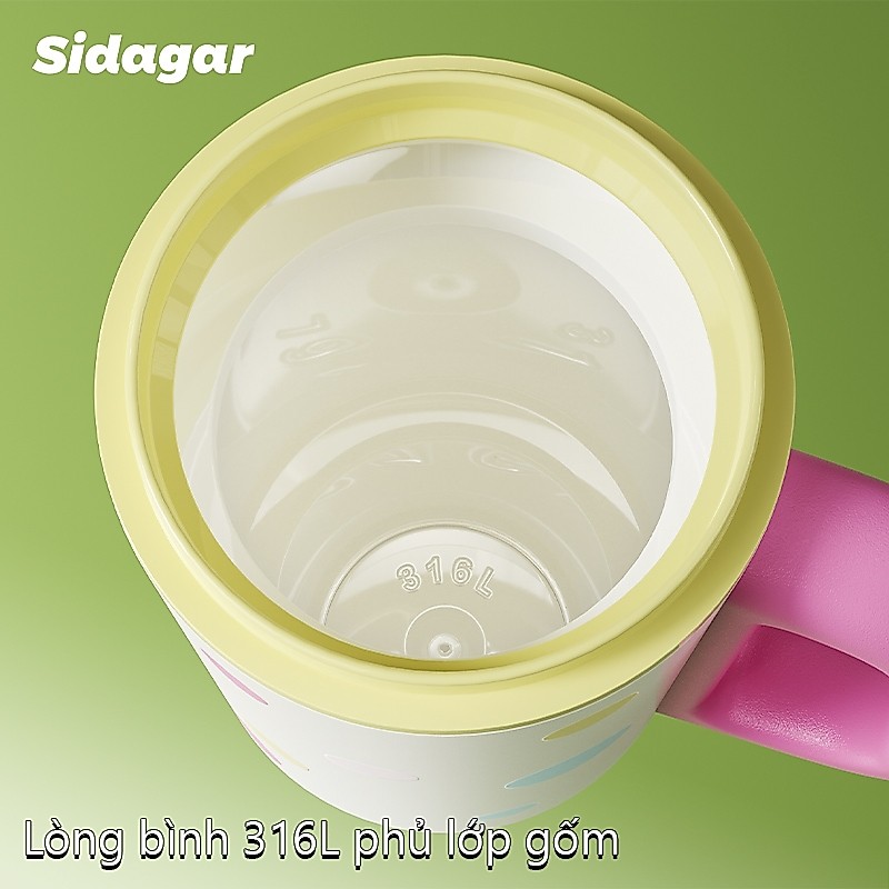 Sidagar Bình giữ nhiệt 1100ml | Mở nắp một chạm | Inox 316L | Phủ gốm sứ bên trong | BigBuy360 - bigbuy360.vn
