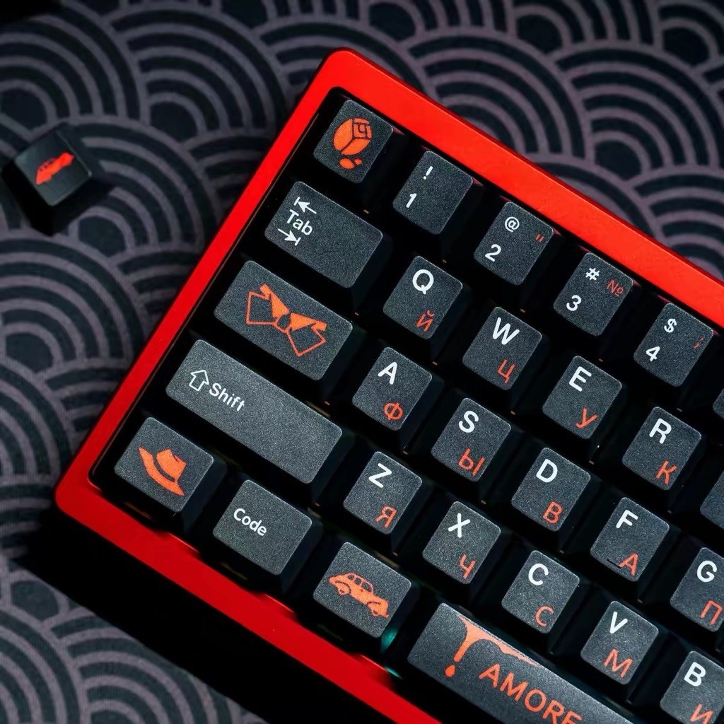 Keycap FKKeys Black and red Russian | Song Ngữ nga | Chất liệu PBT ...