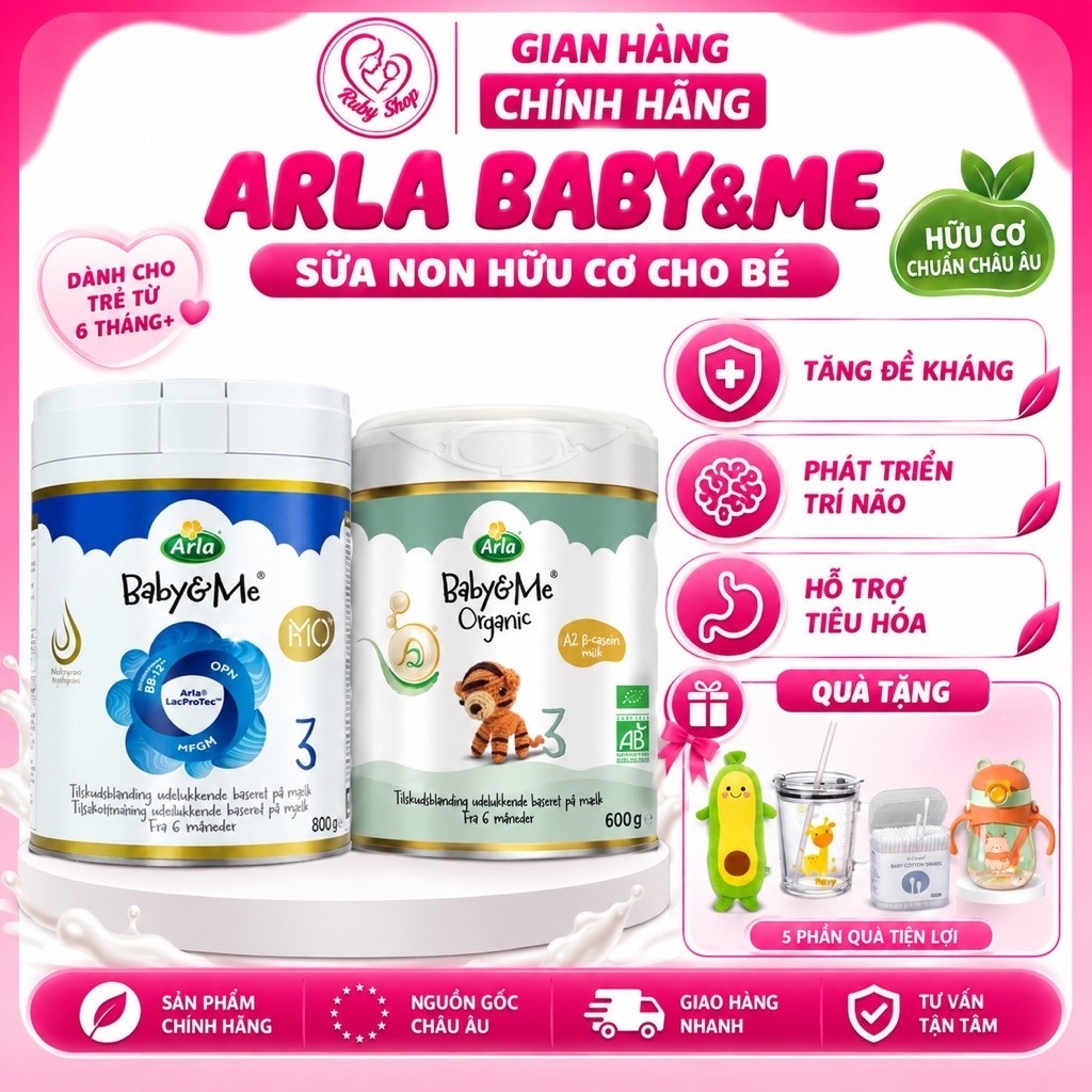 Sữa Bột Arla Baby&Me HMO 800g Đan Mạch Chính Hãng - Hỗ trợ bé phát triển toàn diện