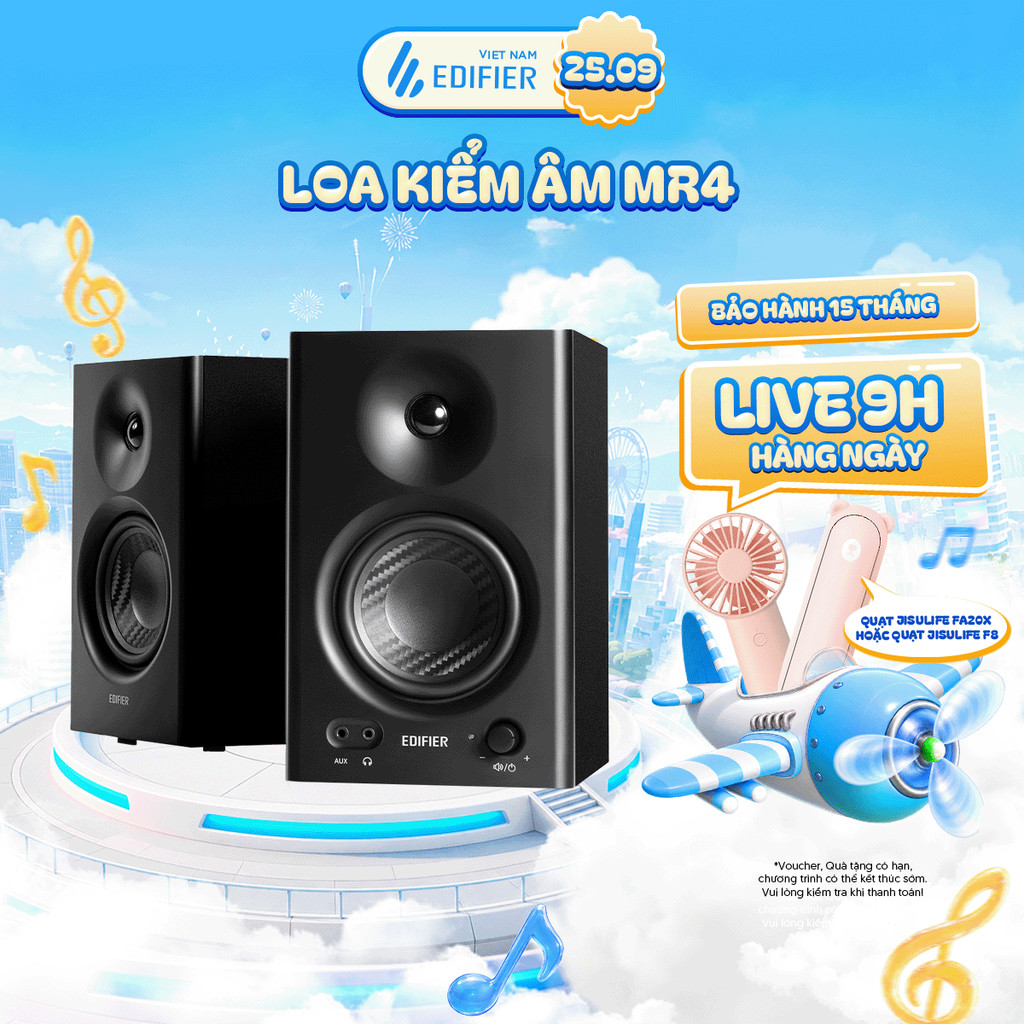 Loa Kiểm Âm Chuẩn Studio EDIFIER MR4/MR3/MR5 42W - Công nghệ DSP/ADC Cho Âm Cao Chi Tiết - Chế Độ Kép-15 Tháng Bảo Hành