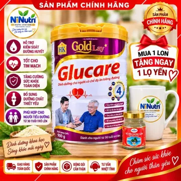 ( DATE MỚI CHÍNH HÃNG ) SỮA TIỂU ĐƯỜNG GLUCARE GOLDLAY LON 900G - CHO NGƯỜI ĐÁI THÁO ĐƯỜNG , TIỀN TIỂU ĐƯỜNG .