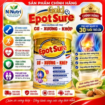 SỮA XƯƠNG KHỚP EPOT SURE CHO NGƯỜI CAO TUỔI LON 900G - GIÀU CANXI , HỖ TRỢ XƯƠNG KHỚP VÀ TIỂU ĐƯỜNG