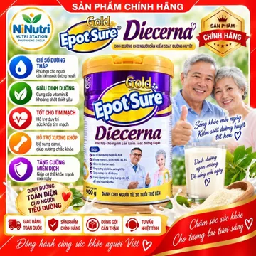 SỮA TIỂU ĐƯỜNG DIECERNA EPOT SURE LON 900G - CHO NGƯỜI ĐÁI THÁO ĐƯỜNG , TIỀN TIỂU ĐƯỜNG