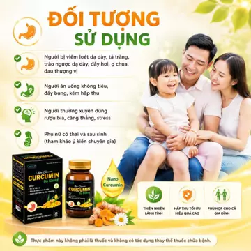 [Hàng công ty] Viên uống Curcumin Dạ Khang – Nano Curcumin hỗ trợ bảo vệ niêm mạc dạ dày (Hộp 30 viên)