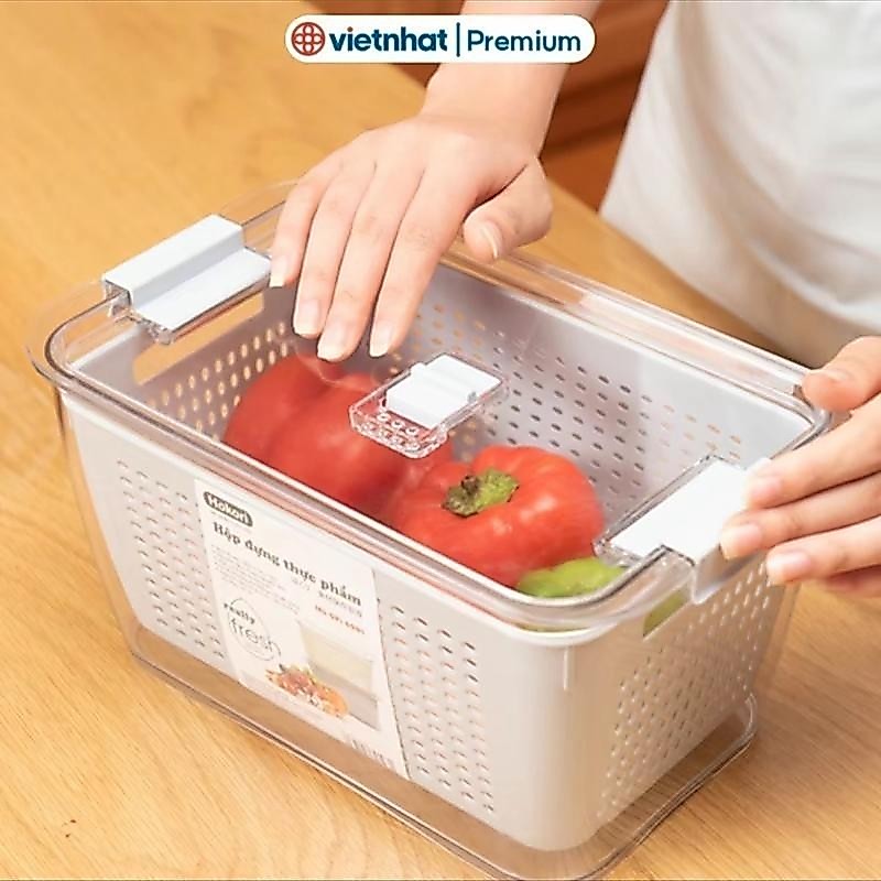 [FURNI HOME] Hộp Đựng Thực Phẩm 2 Lớp Để Tủ Lạnh Có Lỗ Thoát Khí Cao Cấp Hokori Nhựa Việt Nhật | BigBuy360 - bigbuy360.vn