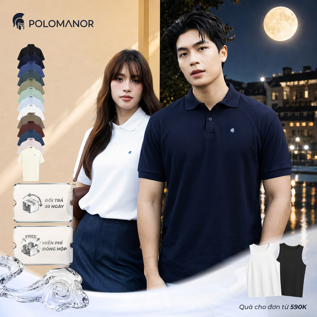 [BEST SELLER] Áo polo nam cao cấp BASIC DIAMOND, POLO QUỐC DÂN vải CVC Diamond, sang trọng - POLOMANOR