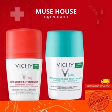 Lăn khử mùi vùng da dưới cánh tay Vichy Xanh Đỏ 50ml - Muse House