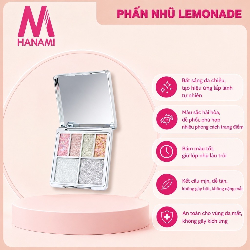 Bảng Phấn Mắt Nhũ Lemonade Aesthetic Multi-Task Palette - Full-On 9.2g
