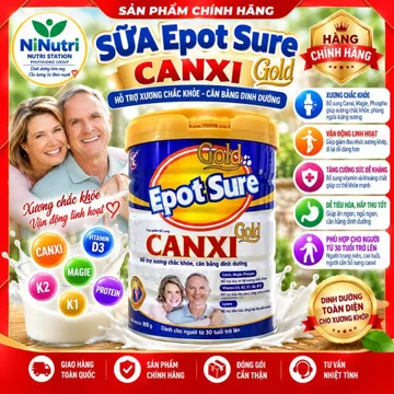 SỮA EPOT SURE CHO NGƯỜI CAO TUỔI LON 900G - GIÀU CANXI , HỖ TRỢ XƯƠNG KHỚP VÀ TIỂU ĐƯỜNG