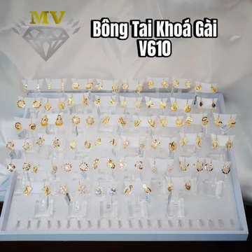 Bộ sưu tập Bông Tai 38 Mẫu (Khoá gài) MV.01 • V610 | Minh Vàng