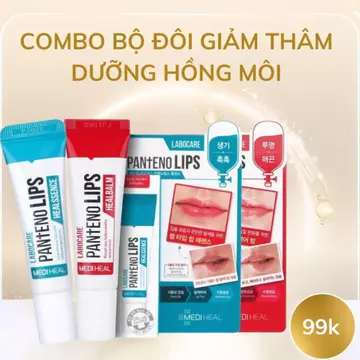 Combo son dưỡng môi khử thâm Mediheal chính hãng làm Mờ Thâm Môi, Mềm Môi, Hồng Môi Labocare Healbalm 10ml (ngày + đêm)