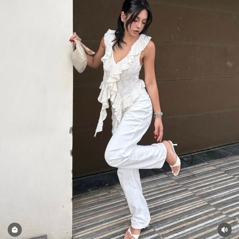 Quần jeans ống suông trắng mỏng WHITE JEANS | BigBuy360 - bigbuy360.vn